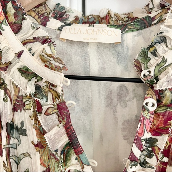 Ulla Johnson Anais Freesia Floral Silk Chiffon Minidress Size Small - Picture 9 of 12